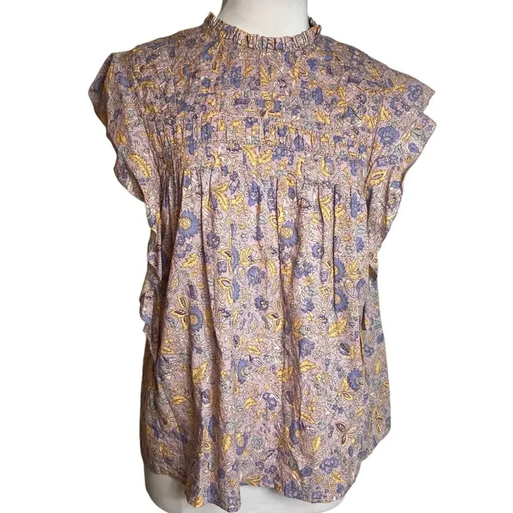 Anthropologie Love The Label Ruffle Josepha Top Sz M